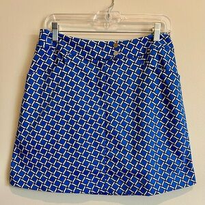 Tail Blue and White Geometric Mini Skirt